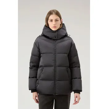 Pánská casual bunda BUNDA WOOLRICH SATIN LOGO PUFFER JACKET BLACK