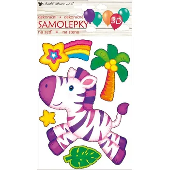 Dětské zboží Samolepka na zeď zebra 3D balónková 15 x 26 cm 10439