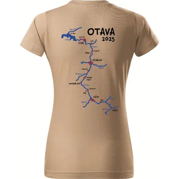 Dámské tričko Dámské vodácké tričko s potiskem Otava Barva trička: Písková - 08, Velikost: L