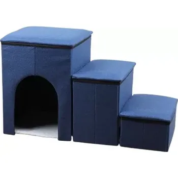 Domeček pro kočku schody pro psa modré (SCH2)