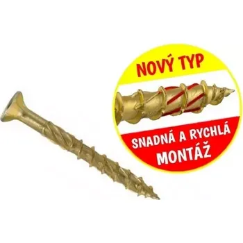 Vrut Konstrukční vrut do dřeva KLIMAS 3,5x30 TORX zápustná hlava TX15 žlutý Zn (500 ks v balení)