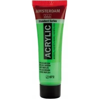 Vodová barva AKRYLOVÁ BARVA AMSTERDAM v tubě 20 ml neonově zeleň č. 672 SYTÁ BARVA