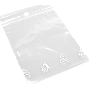 Obalový materiál Pro Háčkování ZIP sáček s dírkou 60x80 mm 100 ks