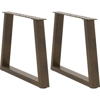 Stolová podnož Nohy k jídelnímu stolu ve tvaru V, 3 ks, přírodní ocel, 70 x (72-73,3) cm, ocel