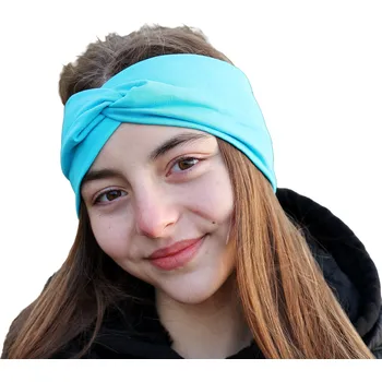 Bavlněná čelenka PLETEX - B601 - tyrkysová Obvod hlavy v cm: 40-44 cm