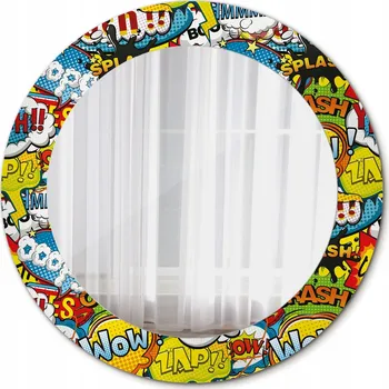 Zrcadlo Nástěnné zrcadlo s rámem, komiksový design, 60 cm
