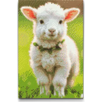 Diamantové malování Diamantové malování - Beránek na jaře Velikost: 40x60cm, Rámování: Pouze srolované plátno, Diamanty: Čtvercové