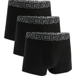 Under Armour Pánské boxerky Perf Cotton 3in 3Pack Black M černá