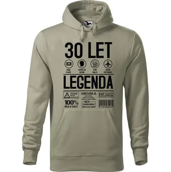 Pánská mikina Pánská mikina Legenda symboly 30 let Velikost (muž): L, Vyberte barvu: Světlá khaki