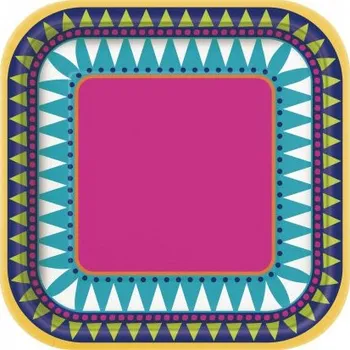 Talíř Talířky papírové čtverec - Fiesta 18cm 10ks