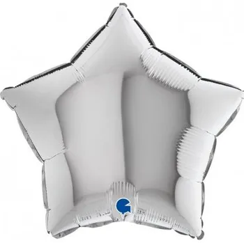 Balónek Hvězda stříbrná NB 18"/46cm fóliový balónek nafukovací