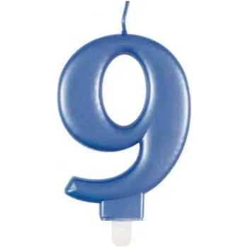 Dortová svíčka Svíčka dortová modrá metalická 9