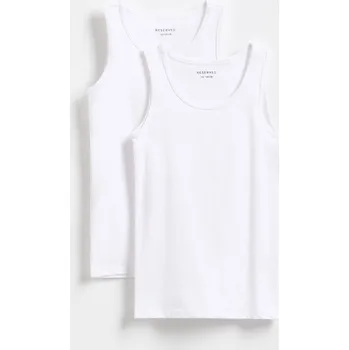 Reserved - Bavlněný nátělník 2 pack - bílá - 952DY-00X - 952DY-00X-U86