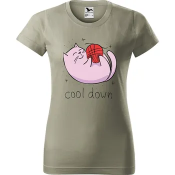 Dámské tričko Dámské tričko s potiskem Cool down Barva trička: Světlá khaki - 28, Velikost: XL