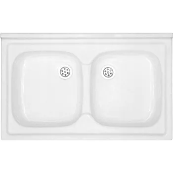 Granitový dřez Dvoukomorový dřez Polimat polypropylen bílý