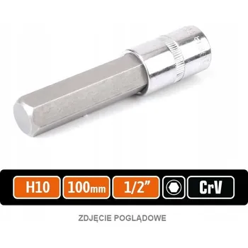 Klíč Nástrčný klíč 1/2" s bitem HEX 100 mm/H10