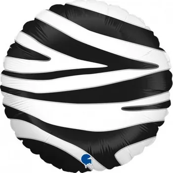 Balónek Kruh - Motiv zebra 18"/46cm fóliový balónek nafukovací