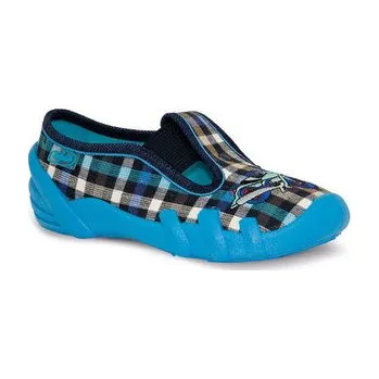 Chlapecké bačkory 290X061 25 - chlapecké bačkorky, káro, motorka S 290X061_25