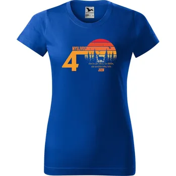 Dámské tričko Dámské tričko s potiskem 40 let myslivost Barva trička: Královsky modrá - 05, Velikost: M