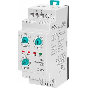 Relé Třífázové monitorovací/ochranné relé pro kontrolu fází, výpadku fáze/asymetrie/přepětí - BEZ NULOVÉHO VODIČE