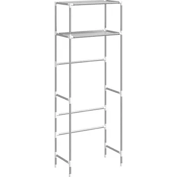 Koupelnový nábytek Dvoupatrový úložný regál nad toaletu 343134 53,5 x 28 x 143 cm šedý