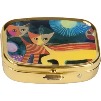 Kosmetické zrcátko Lékovka dělená Rosina Wachtmeister - Říše divů (Lékovka s kočkou, kočka)