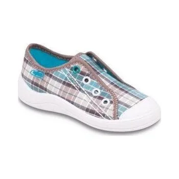 Chlapecké tenisky 107X080 25 - chlapecké tenisky BEFADO, béžové káro S 107X080_25