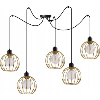 ZÁVĚSNÉ STROPNÍ SVÍTIDLO ZLATÝ LUSTR PAVOUK LOFT NAD STŮL OSTROV KOVOVÉ KOULE