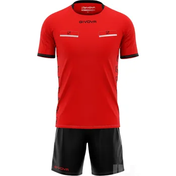 Komplet pro rozhodčí GIVOVA FLAG, barva 1210 červená - černá, velikost L, logo FAČR bez potisku