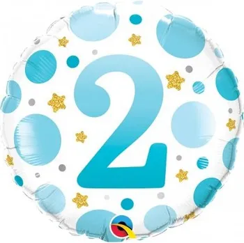 Balónek Kruh - Modrý 2 rok 18"/45cm fóliový balónek