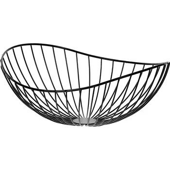 Úložný box Kovový dekorační košík Elegant, 32 x 13 x 28 cm, černá