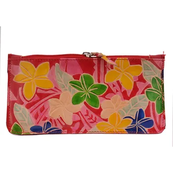 Penál Kožené ploché pouzdro Hawai červené