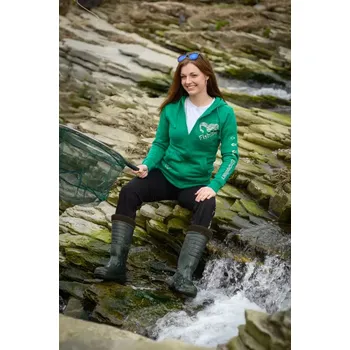 Dámská mikina Dámská rybářská mikina se zipem a kapucí ZELENO MASKÁČOVÁ - Vánoční akce do 31.12.2025 Velikost S