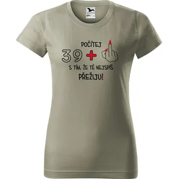 Dámské tričko Dámské tričko s potiskem 39+1 Barva trička: Světlá khaki - 28, Velikost: XS