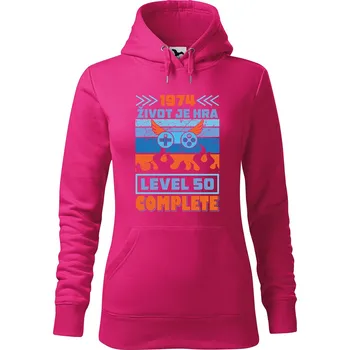 Pánská mikina Dámská mikina Život je hra Velikost (žena): 2XL, Vyberte barvu: Purpurová