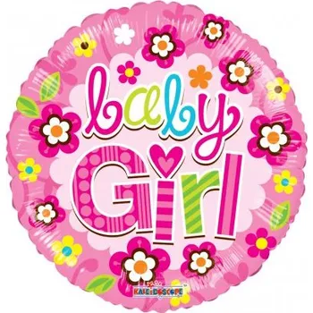 Balónek Kruh - Kytičky Baby Girl 18"/46cm fóliový balónek