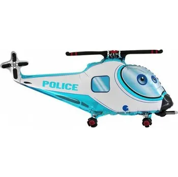 Balónek Helikoptéra policejní 37"/94cm fóliový balónek nafukovací