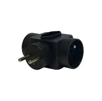 Elektrická zásuvka Konnoc DX-RV-2+1 rozbočka černá