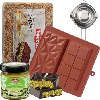 Forma na pečení Sada na Dubajskou Čokoládu, dvojitý rozpouštěč čokolády, forma na krém, těsto kadayif