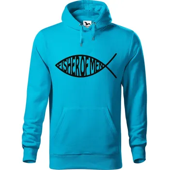 Pánská mikina Pánská mikina s potiskem Fisher of men Velikost (muž): L, Vyberte barvu: Tyrkysová