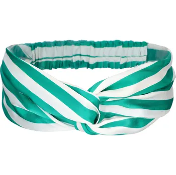 Čelenka LOVESILK_ Hedvábná čelenka zelenobílá s pruhy