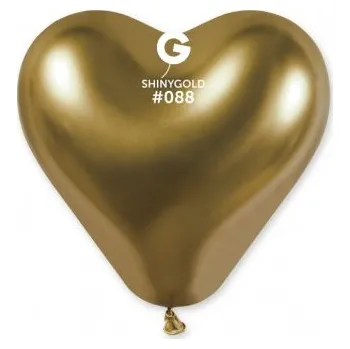 Balónek Balónky ve tvaru srdce 25cm/10" SHINY zlatý (25ks/bal)
