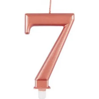 Dortová svíčka Svíčka dortová rosegold metalická 7