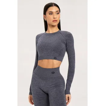 Podprsenka GYM GLAMOURLongsleeve bezešvé tmavě šedé XS