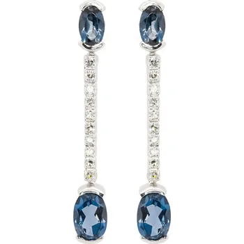 Náušnice Zlaté náušnice s akvamarínem, topazem a diamanty CE5776AQBTW