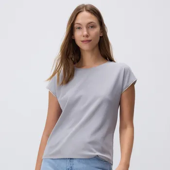 Dámské tričko Reserved - Regularní tričko s ozdobou - tmavě šedá - 2184I-90X - 2184I-90X-L