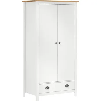 Organizace kuchyně Dvoukřídlá šatní skříň Hill šedá 89x50x170 cm masivní borovice