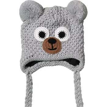 Čepice Dětská celopodšitá pletená čepice PLETEX H050 Barva: Světle šedá