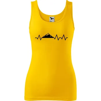 Dámské tílko s potiskem Tep hory Velikost: M, Barva: Žlutá