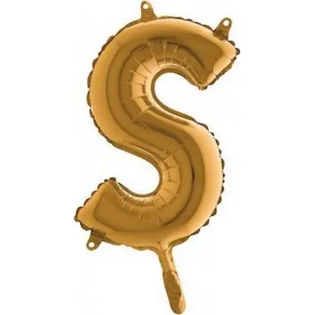 Balónek PÍSMENO ZLATÉ MINI S (35cm,14") fóliový balónek nafukovací